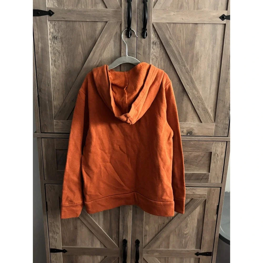 Old Navy Boys M 8 Burnt Orange Stretch Fleece Pullover Hoodie Sweatshirt